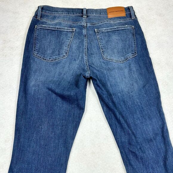 Lucky Brand Bridgette High-Rise Skinny Jeans 14/32 A Raw Hem Whiskered Dark Wash - Picture 13 of 15